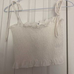 cropped white tube top